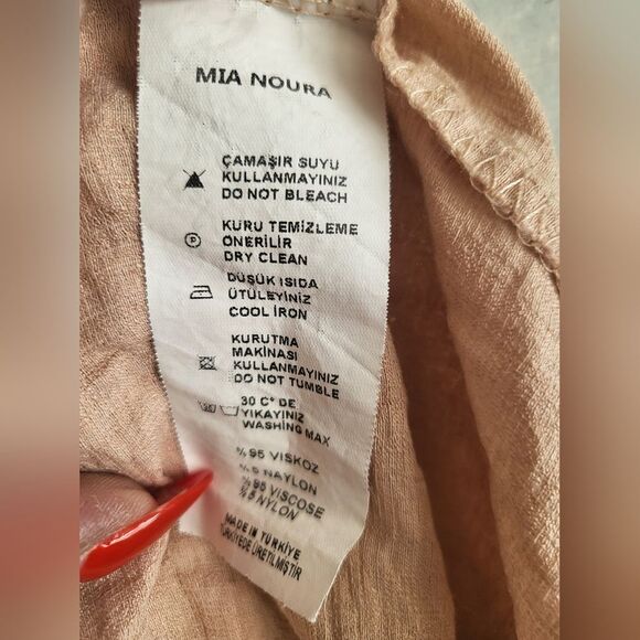 Mia Noura Sequin Leaves Embroidered Button Down Blouse Oversize Made in Turkey - Picture 9 of 9